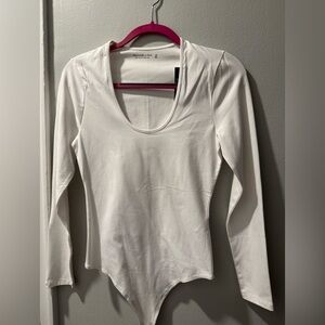 Abercrombie & Fitch Women's Long Sleeve Scoop Neck Top - White